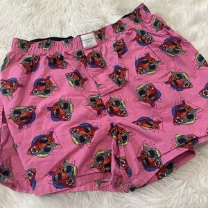 American Eagle Outfitters Pink Boxer Shorts with Graphic Design